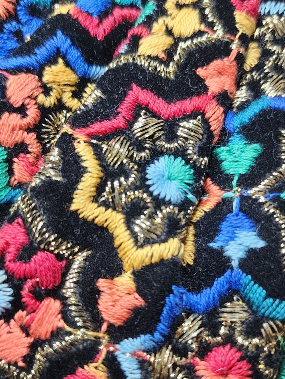 Vintage GARAY 80s Embroidered Evening Bag Matching Gloves Black Floral Beaded - Picture 8 of 13